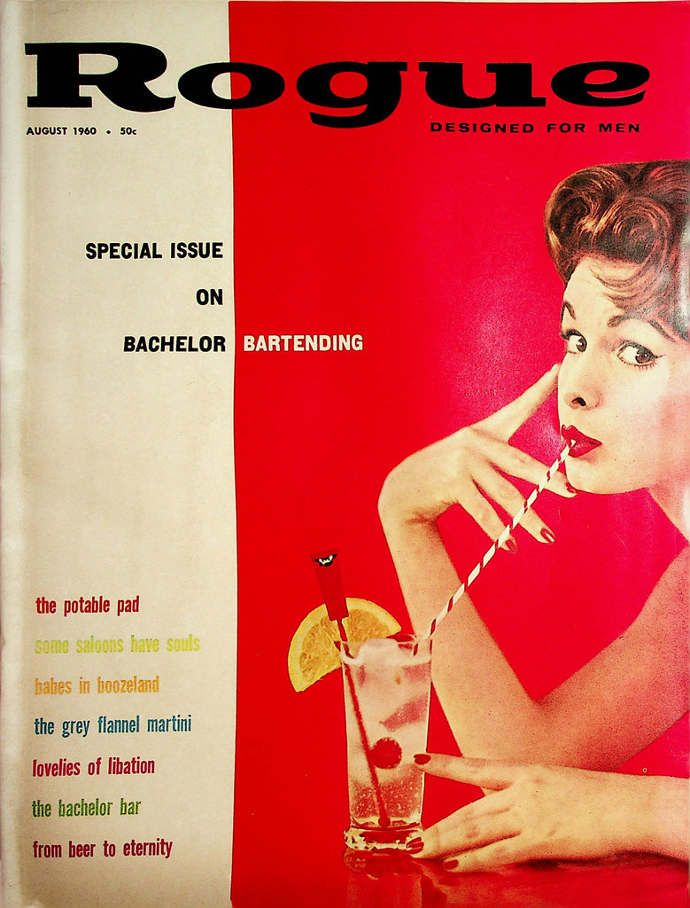 Rogue Vintage Magazine Centerfold Lisa Gibson / Bachelor Bartending  August 1960   112421lm-dm