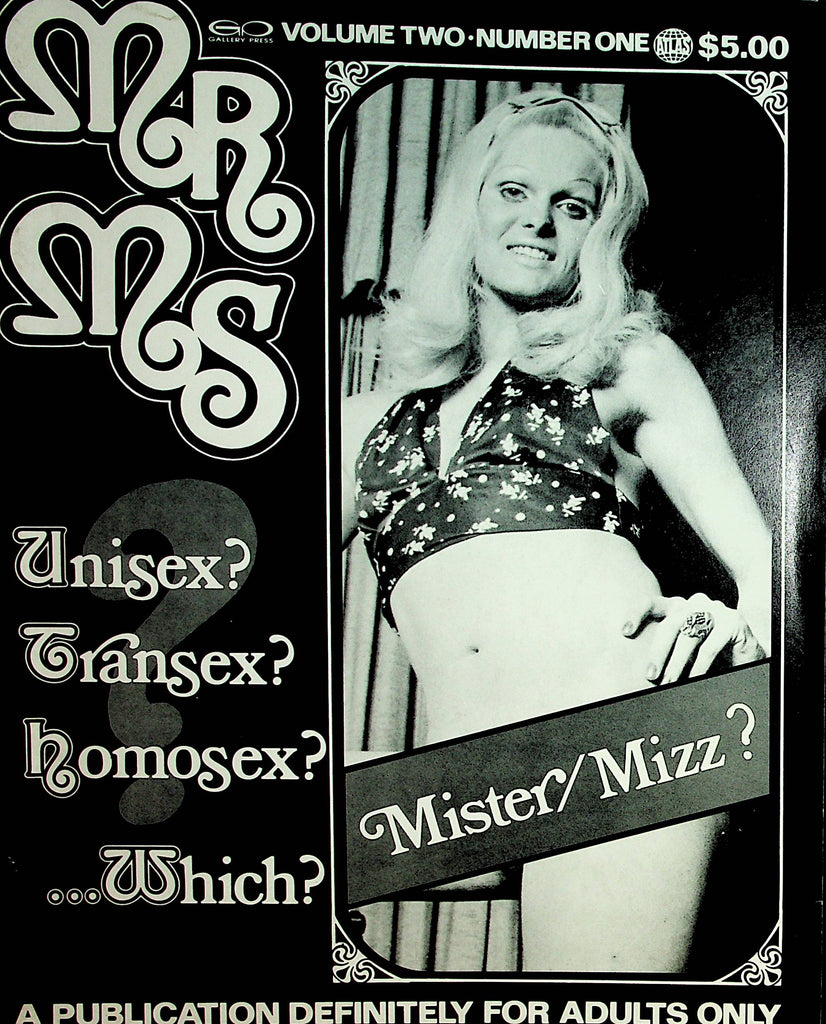 Mr Ms Magazine  Unisex? Transex? Homosex?...Which? vol.2 #1 1975 Gallery Press  092921lm-dm