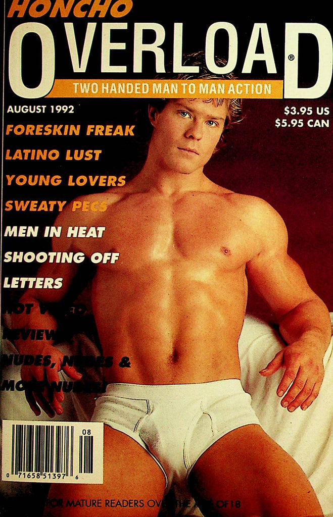 Honcho Overload Gay Digest  Men In Heat / Young Lovers  August 1992     033123lm-p