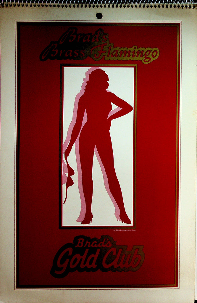 Brad's Brass Flamingo Gold Club Wall Calendar  1991   8"  x 12"     041323lm-pcal