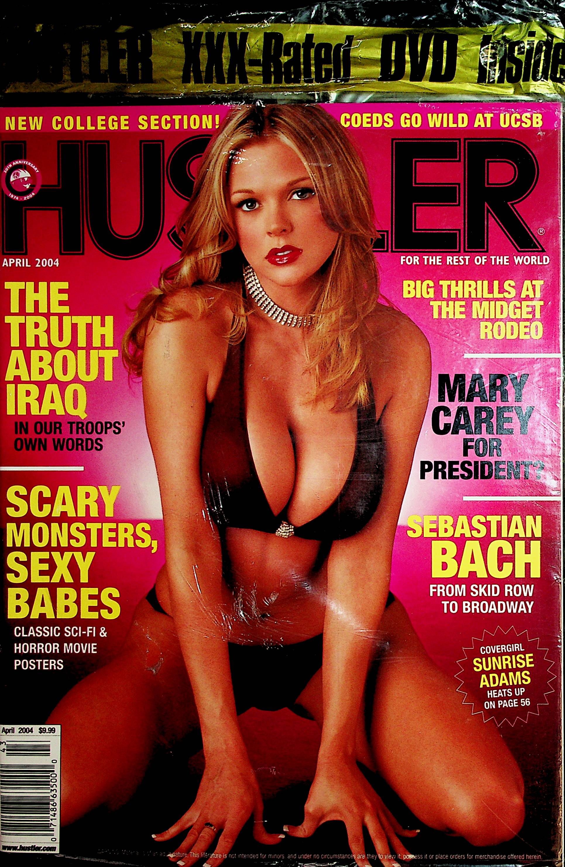 Hustler Magazine Covergirl Sunrise Adams April 2004 w/DVD new/sealed 0 –  Mr-Magazine