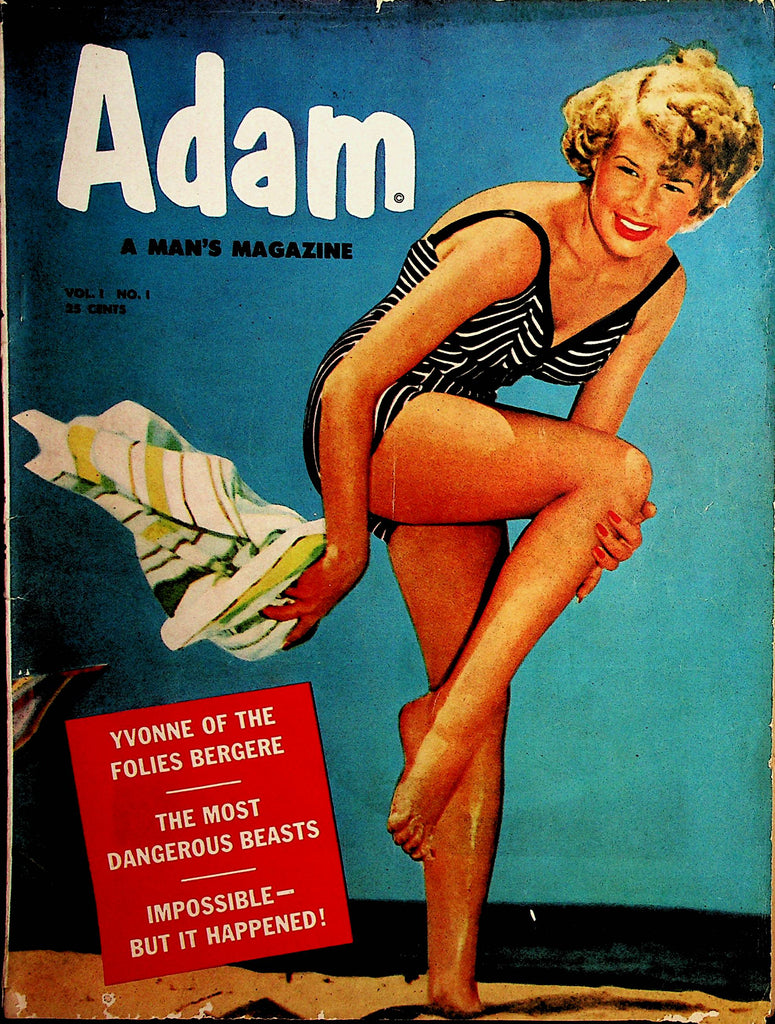 Adam Magazine  Yvone Of The Folies Berrgere  #1 First Issue!   1952   013022lm-dm