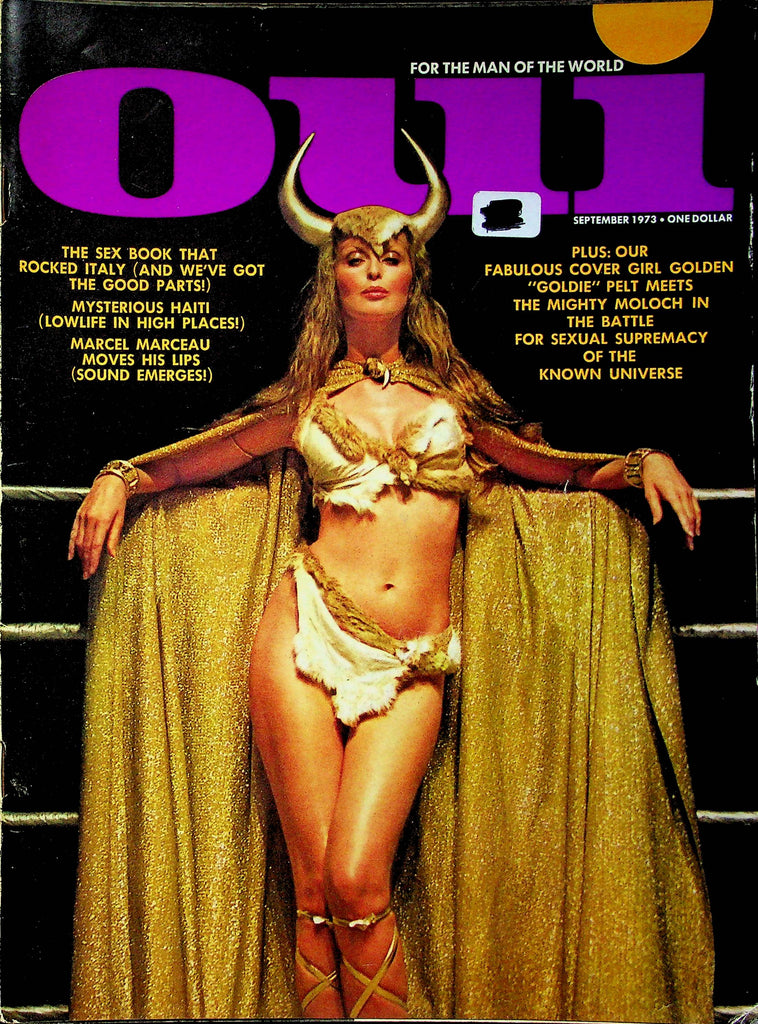 OUI Magazine Golden Goldie Pelt & Marcel Marceau September 1973 012723RP