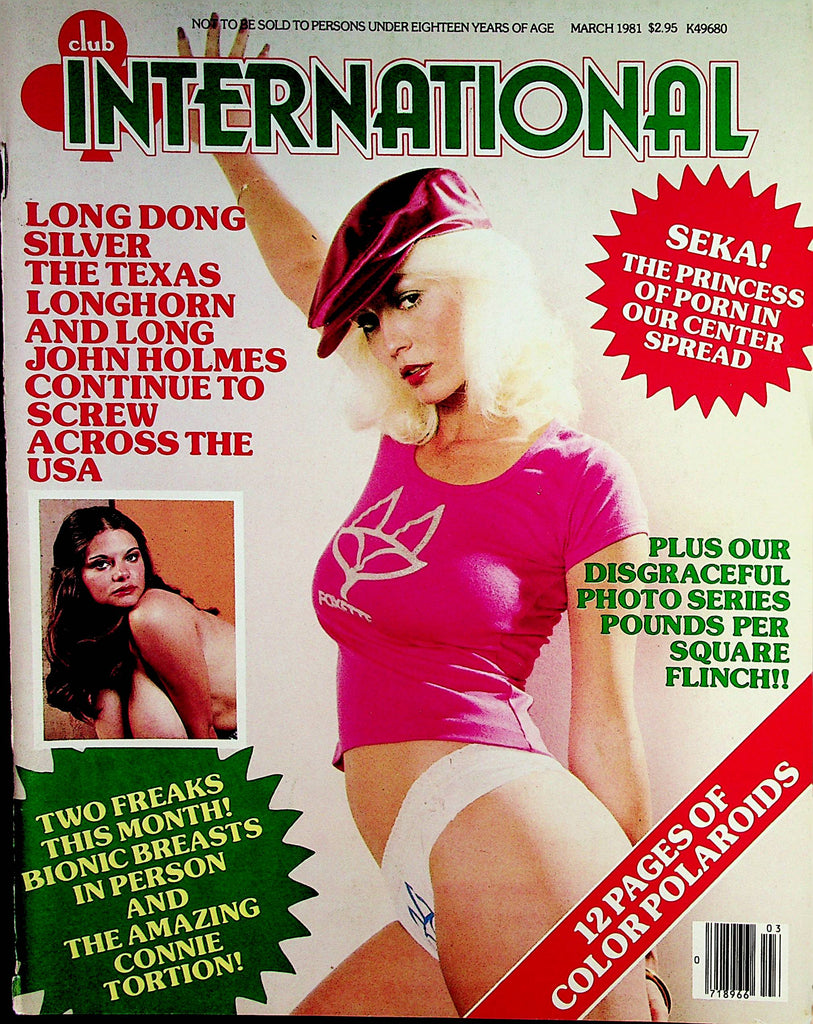Club International Magazine Seka / Long Dong Silver & John Holmes / Mary Waters  March 1981 102322lm-p