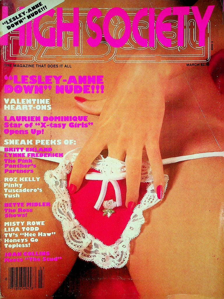 High Society Magazine Valentine's Day Issue Roz Kellt March 1980 092322RP