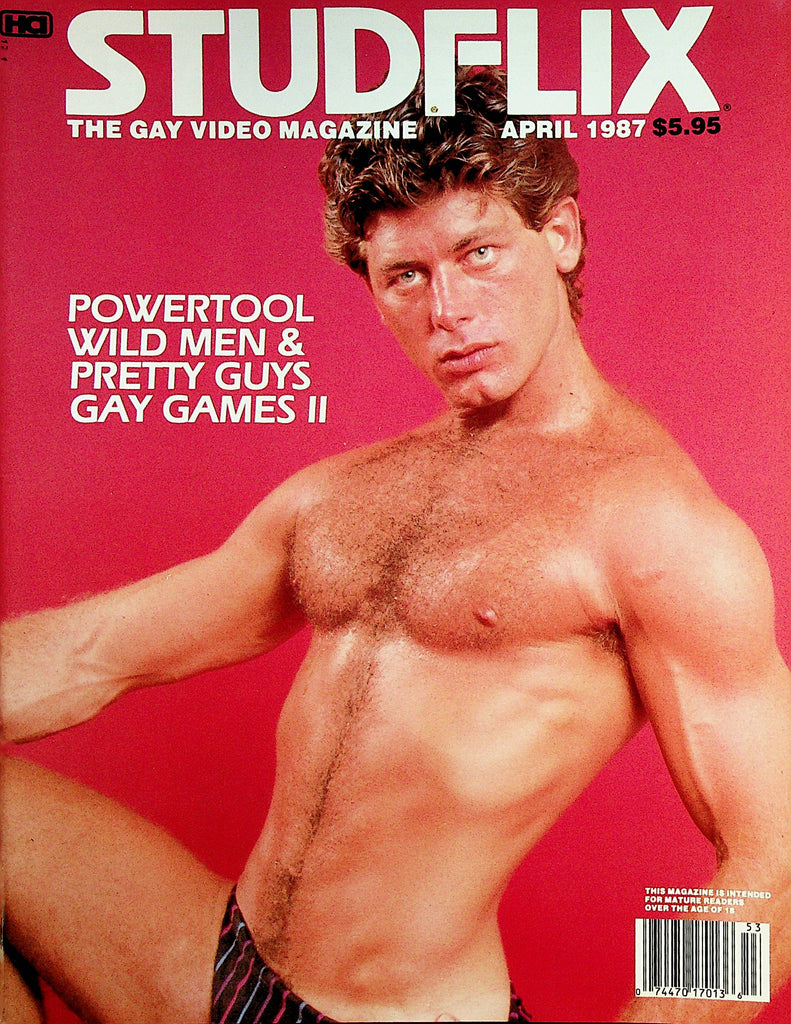 Studflix Gay Movie Magazine  Powertool Wild Men / Gay Games  April 1987   022423lm-p