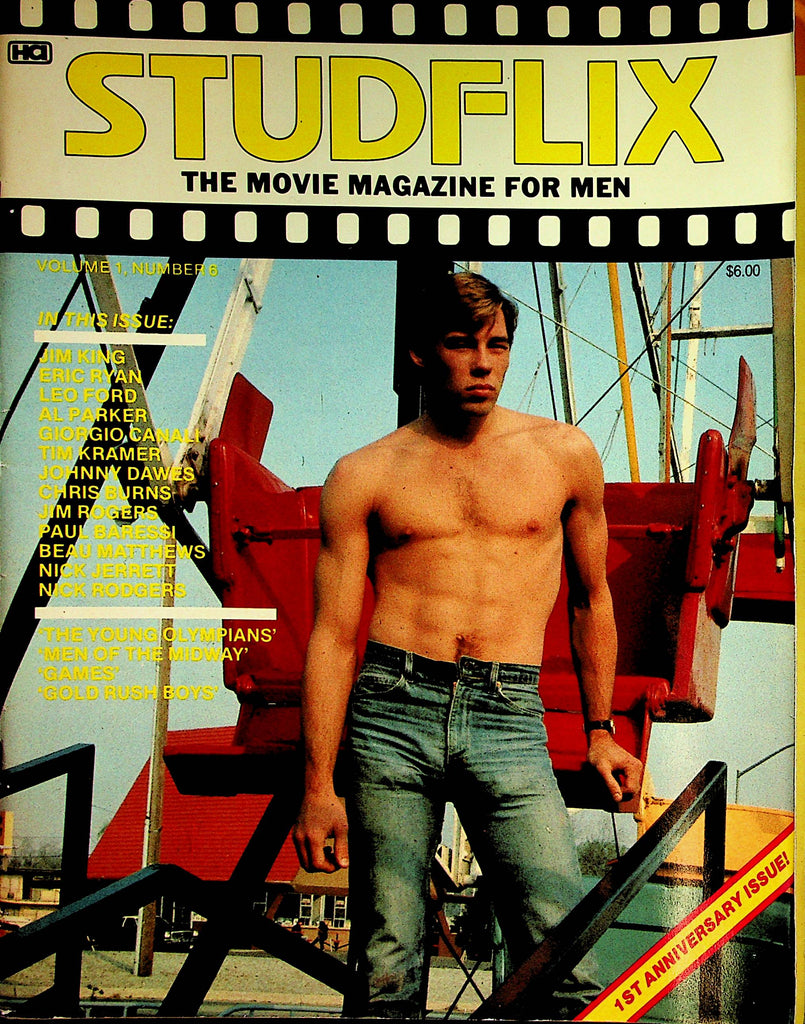 Stud Flix Gay Magazine   Cover Guy Tim Kramer / Leo Ford  vol.1 #6  1983 1st Anniversary  050422lm-p