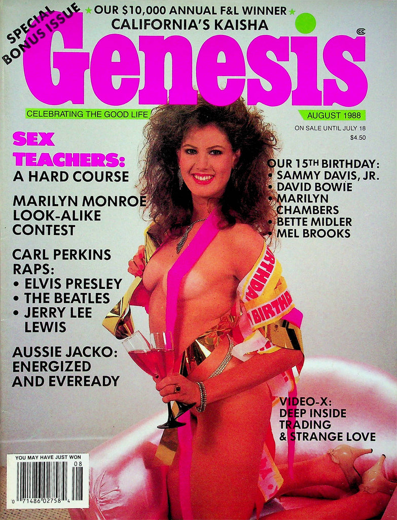 Genesis Magazine Carl Perkins & Sammy Davis Jr. David Bowie August 1988 0629122RP
