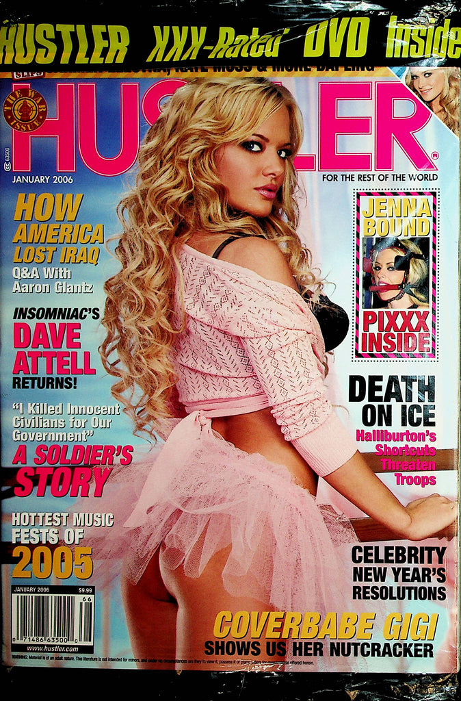 Hustler Magazine  Cover Babe Gigi  January 2006  w/DVD  new/sealed   041522lm-p2