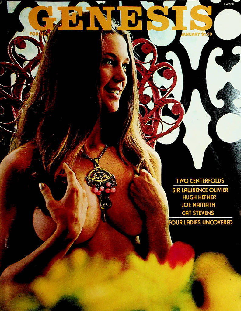 Genesis Busty Magazine  Cover & Centerfold Mickey O'Neil / Hugh Hefner  January 1974     112421lm-dm