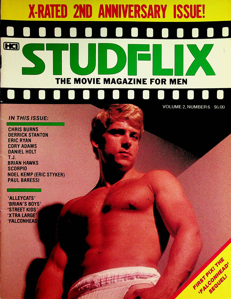 Studflix Gay Movie Magazine  Cover Guy Noel Kemp  / Chris Burns  vol.2 #6  1984   022423lm-p