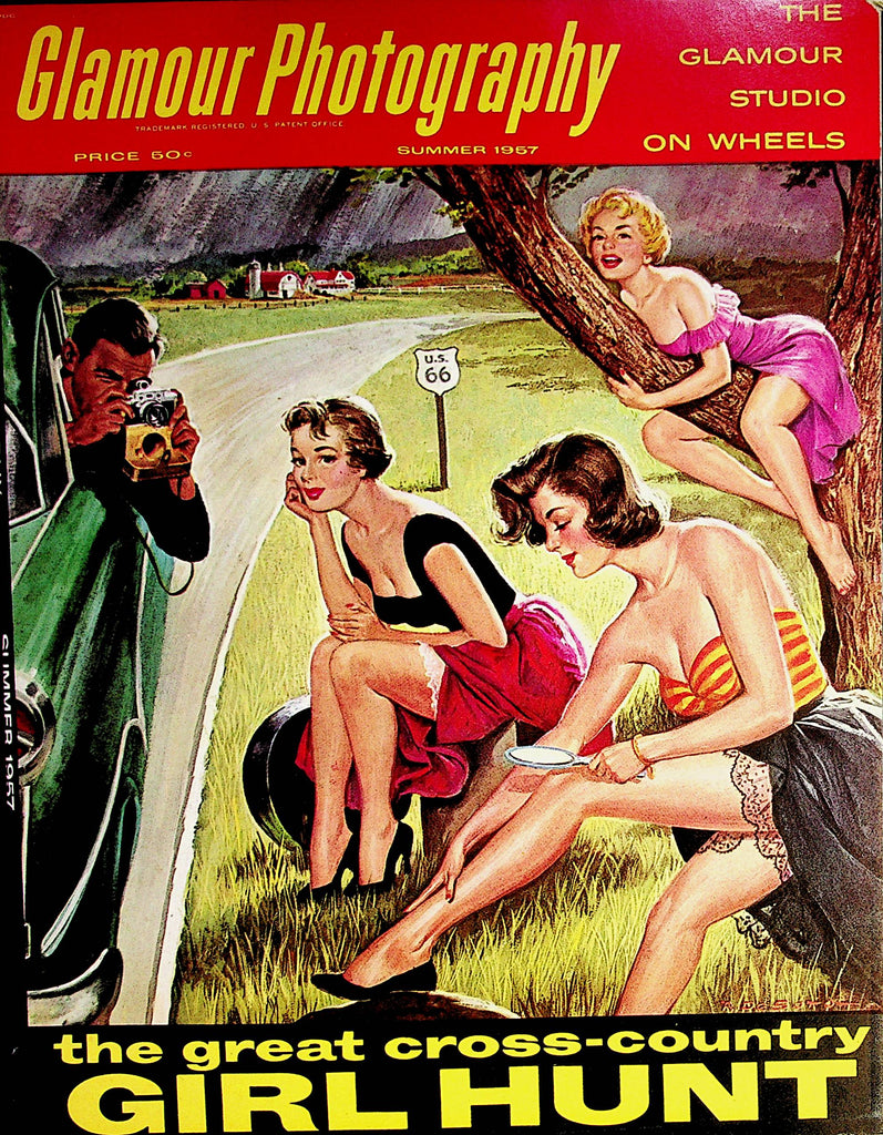 Glamour Photography Vintage Magazine Mamie Van Doren / The Great Cross-Country Girl Hunt  Summer 1957      070122lm-p