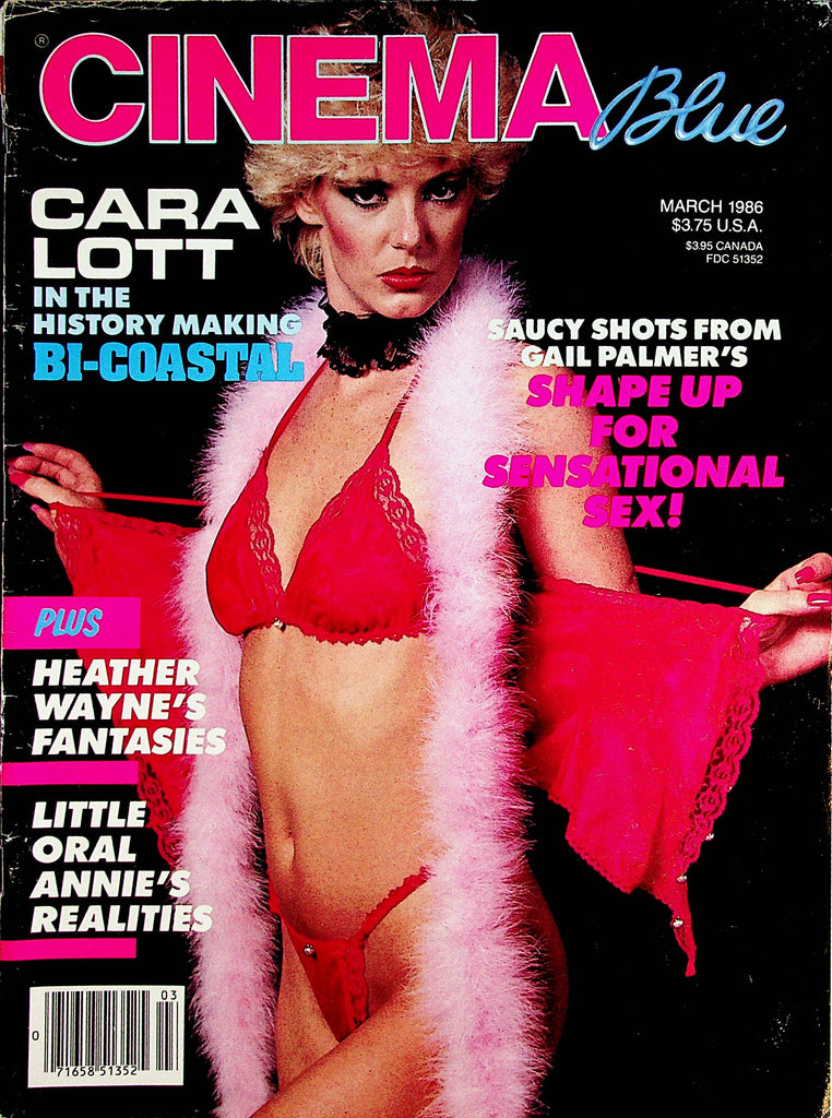 Cinema Blue Magazine  Cara Lott / Heather Wayne / Little Oral Annie  March 1986    022623lm-p