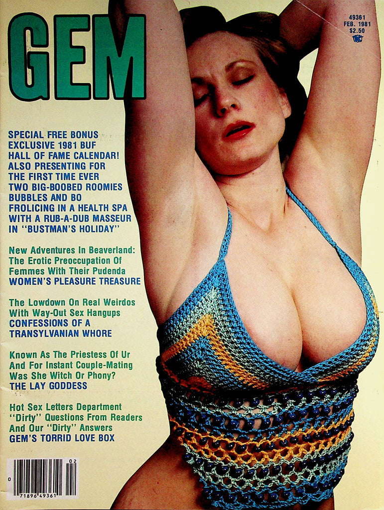 Gem Busty Magazine  Kitten Natividad / Mary Waters  February 1981 Complete w/Calendar    101322lm-p