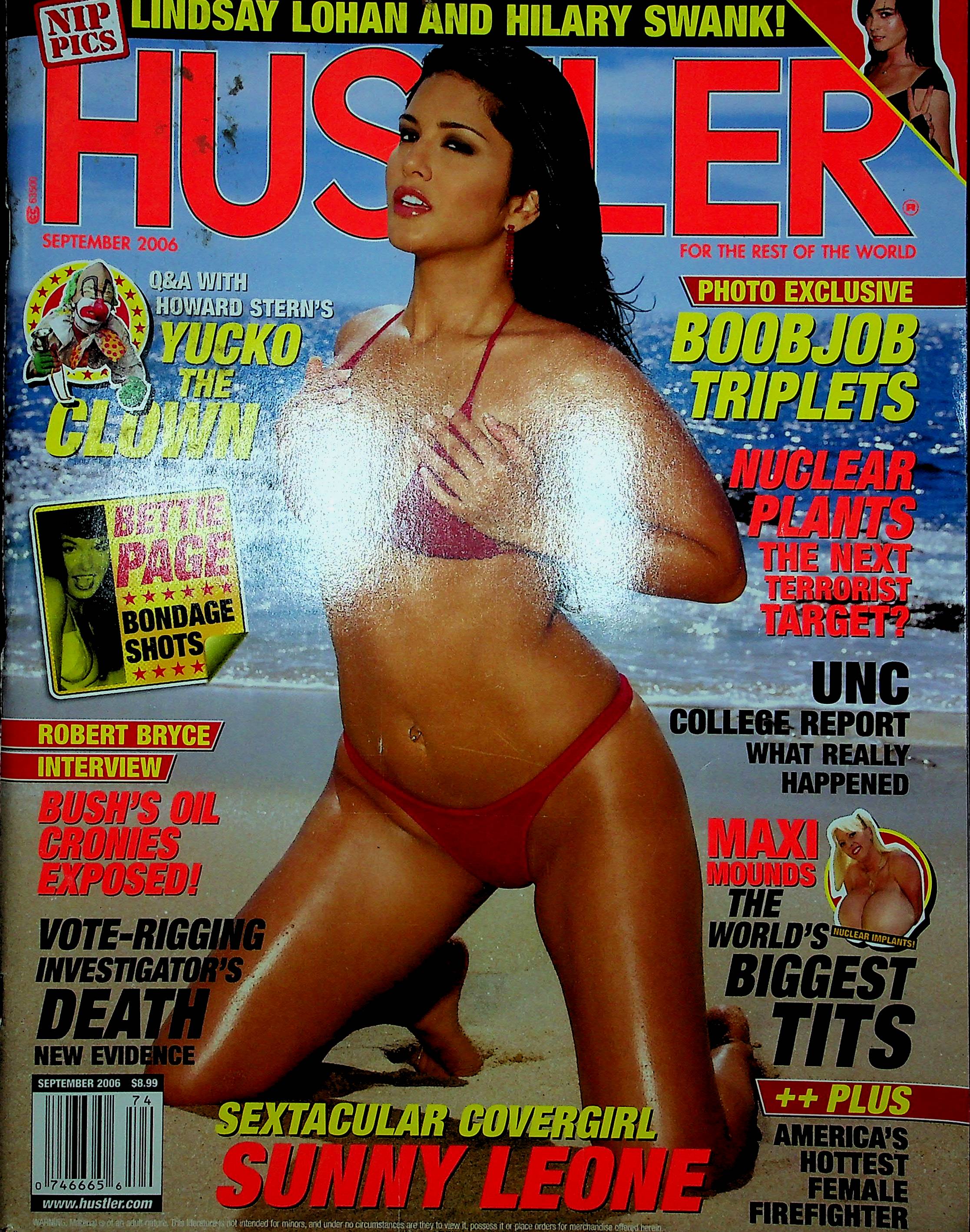 Hustler Magazine Maxi Mounds & Bettie Page & Sunny Leone September 200 –  Mr-Magazine