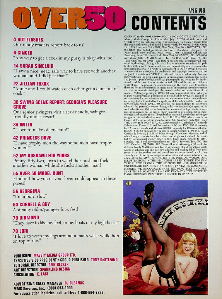 Over 50 Magazine Ginger Willa & Georgina Vol.15 No.8 2005 050422RP