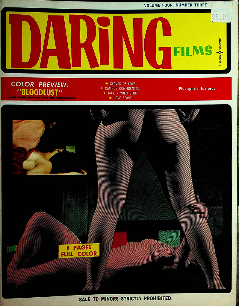 Daring Films Vintage Magazine  Bloodlust / Ride A Wild Stud  vol.4 #3  1969 Classic Publication    120221lm-dm