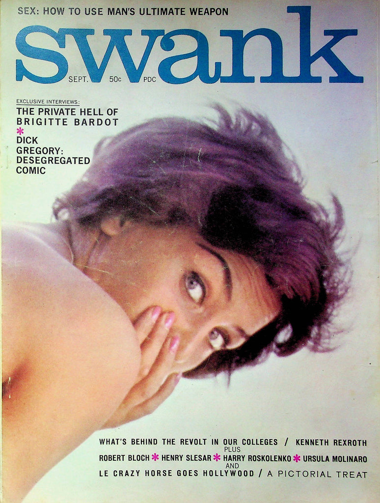 Swank Magazine Brigitte Bardot & Revolt In Our Colleges September 1961 032023RP