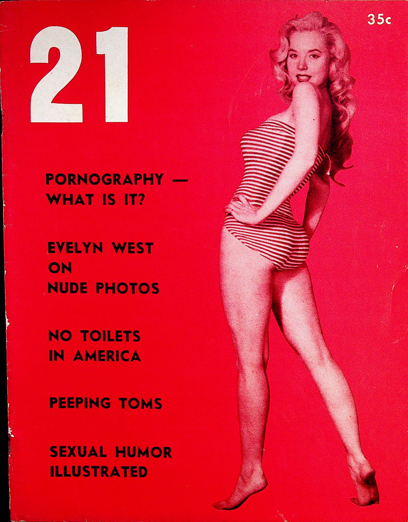 21 Magazine  Centerfold Girl Evelyn West  1955    071622lm-p