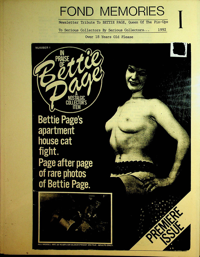In Praise Of Bettie Page Collector's Item  Rare Photos  #1 Premiere Issue 1992      022622lm-p2
