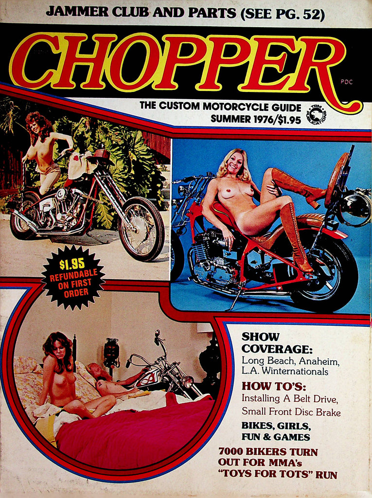 Chopper Motorcycle Magazine  Roxanne Brewer / w/Centerfold Calendar  Summer 1976    083022lm-p2