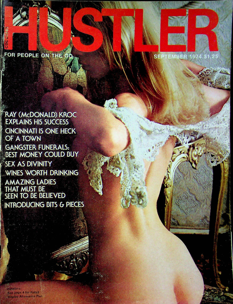 Hustler Magazine Ray Kroc & Lorrie & Cindy September 1974 020223RP