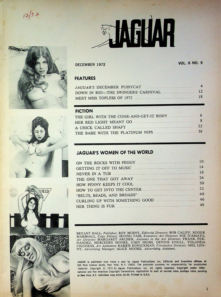 Jaguar Magazine The Come And Get It Body December 1972 good reading copy 020623RP