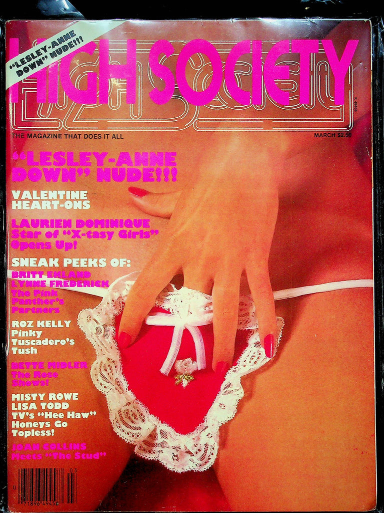 High Society Magazine Lesley Ann Down & Britt Ekland March 1980  060122RP