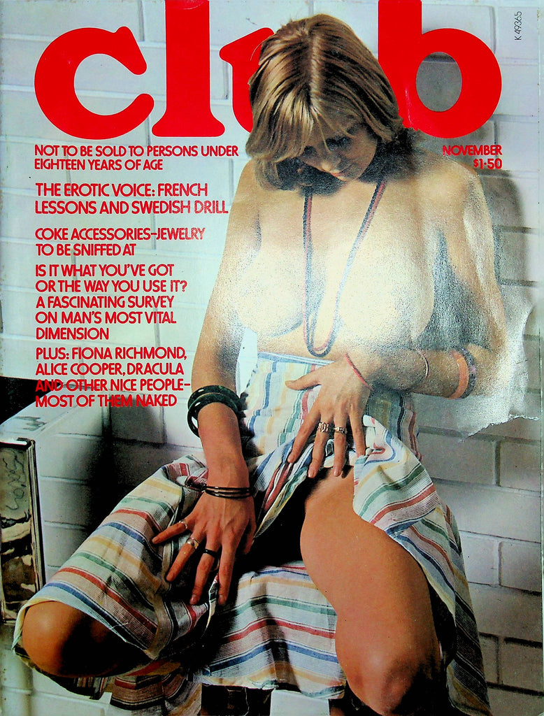 Club Magazine Fiona Richmond & Alice Cooper November 1975 112222RP2