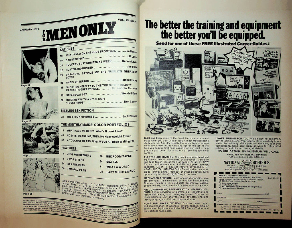 For Men Only Magazine Casanova & Angel Of Terror January 1978 120122RP
