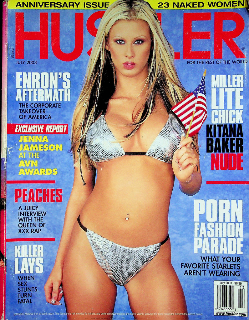 Hustler Magazine Kitana Baker Jenna Jameson & Peaches Queen Of Rap July  2003 082622RP