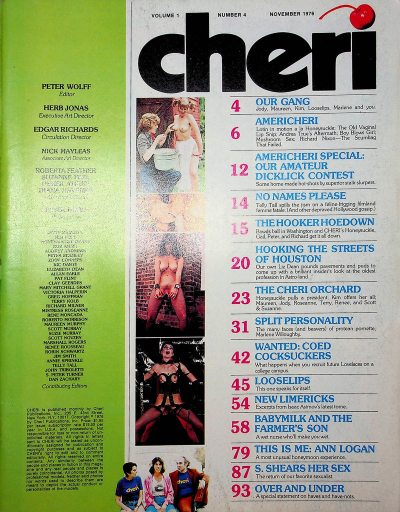 Cheri Magazine Amateur Dicklick Contest November 1976 good reading copy 121322RP