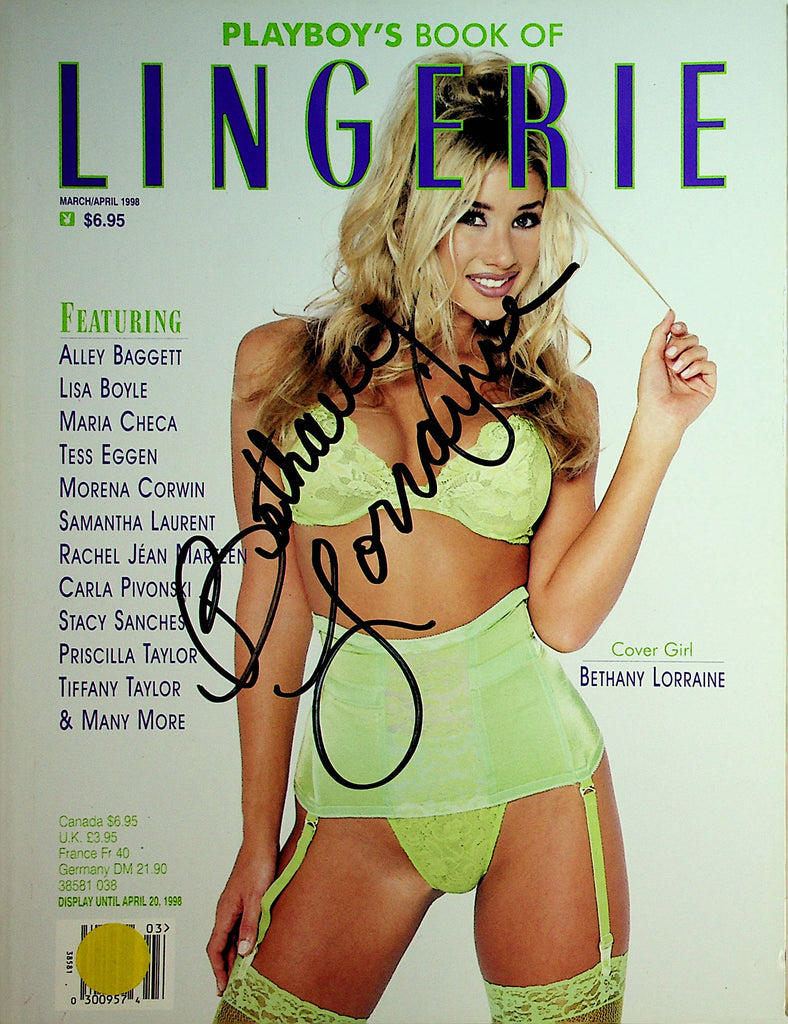 Autographed  Playboy's Book Of Lingerie Magazine  Bethany Lorraine  w/COA  March 1998  122021lm-dm