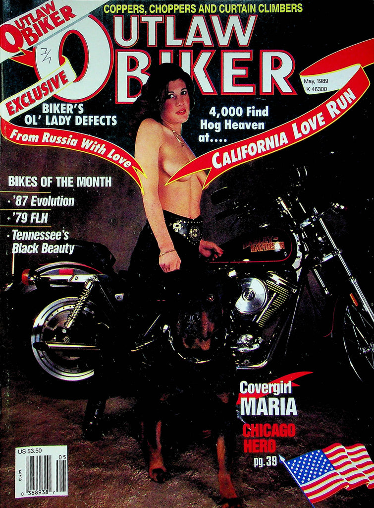 Outlaw Biker Magazine California Love Run Covergirl Maria May 1989 071522RP
