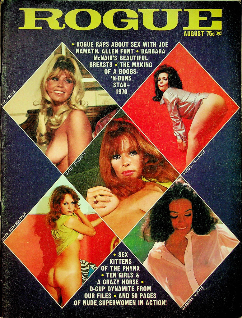Rogue Magazine Joe Namath Allen Funt & Barbara McNair August 1970 0628122RP