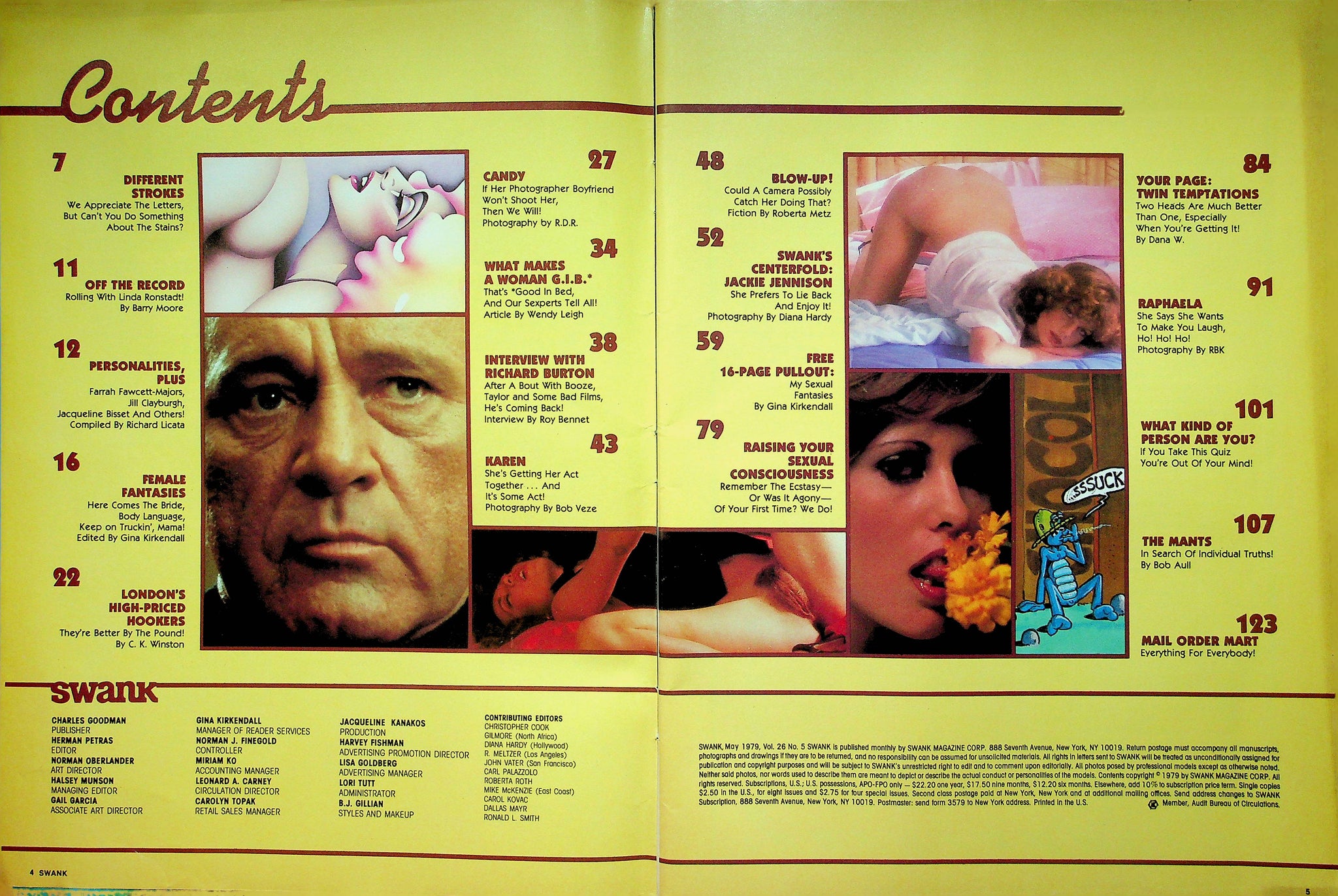 Swank Adult Magazine Richard Burton & Jackie Jennison May 1979 063022R ...
