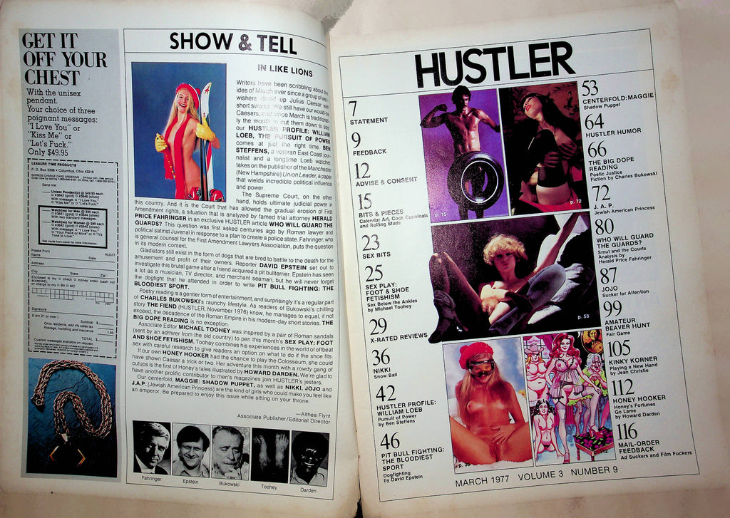 Hustler Magazine William Loeb & Jojo & Maggie March 1977 120922RP