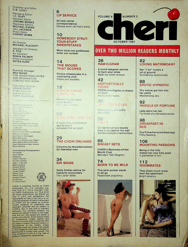 Cheri Magazine Tanya & Taylor Evans' October 1981 120222RP