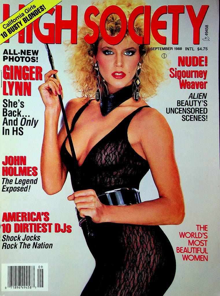 High Society Magazine Ginger Lynn & Sigourney Weaver September 1988 022123RP