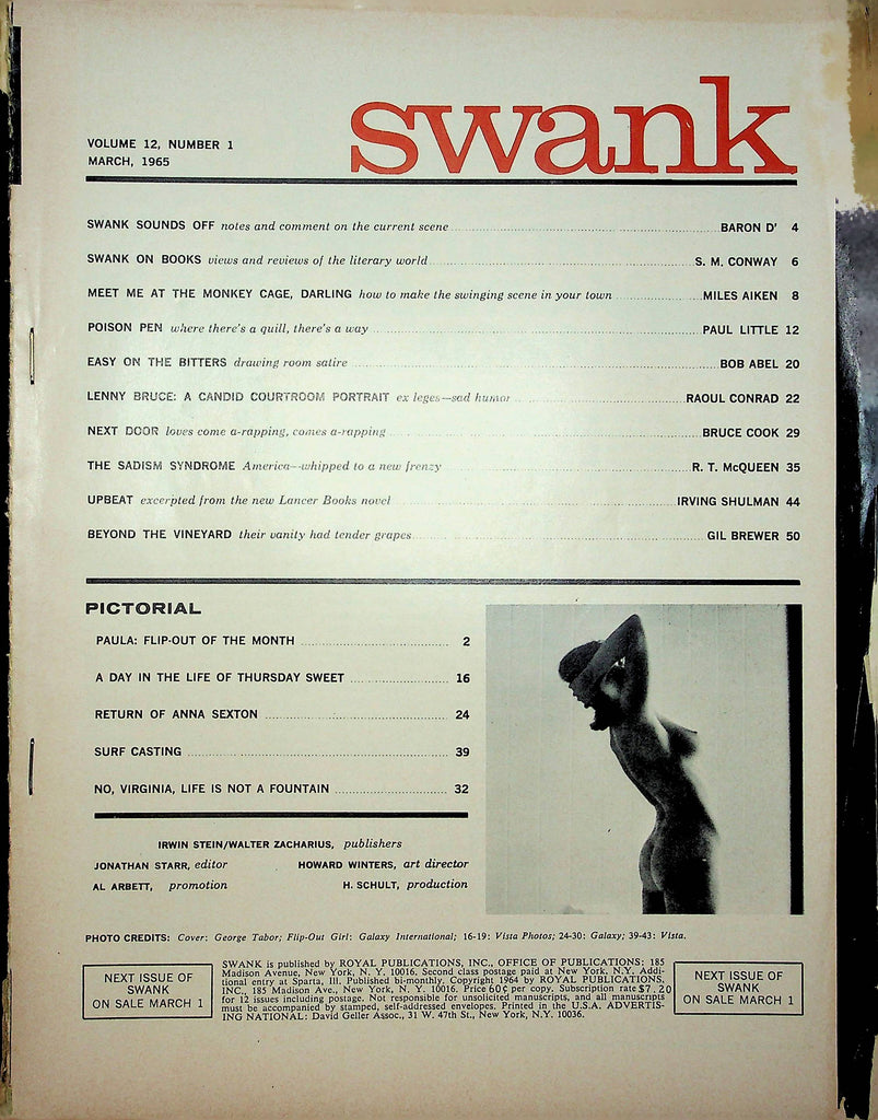 Swank Magazine Meet Me At The Monkey Cage March 1965 111522RP