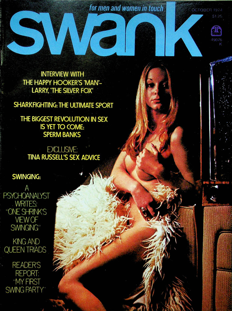 Swank Magazine Larry The Silver Fox & Tina Russell October 1974 W/Centerfold 061322RP