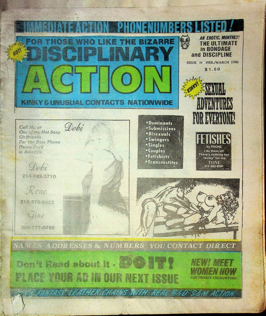 Oversized Swinger Magazine Disciplinary Action Issue #34 Feb/March 1986 021023RP