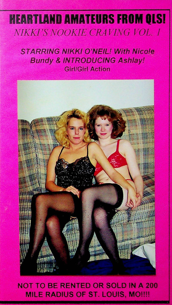 Adult VHS Movie Heartland Amateurs From QLS! Nikki's Nookie Craving Vol.1 Ft. Nikki O' Neil & Nicole Bundy 1995 031623RPVHS