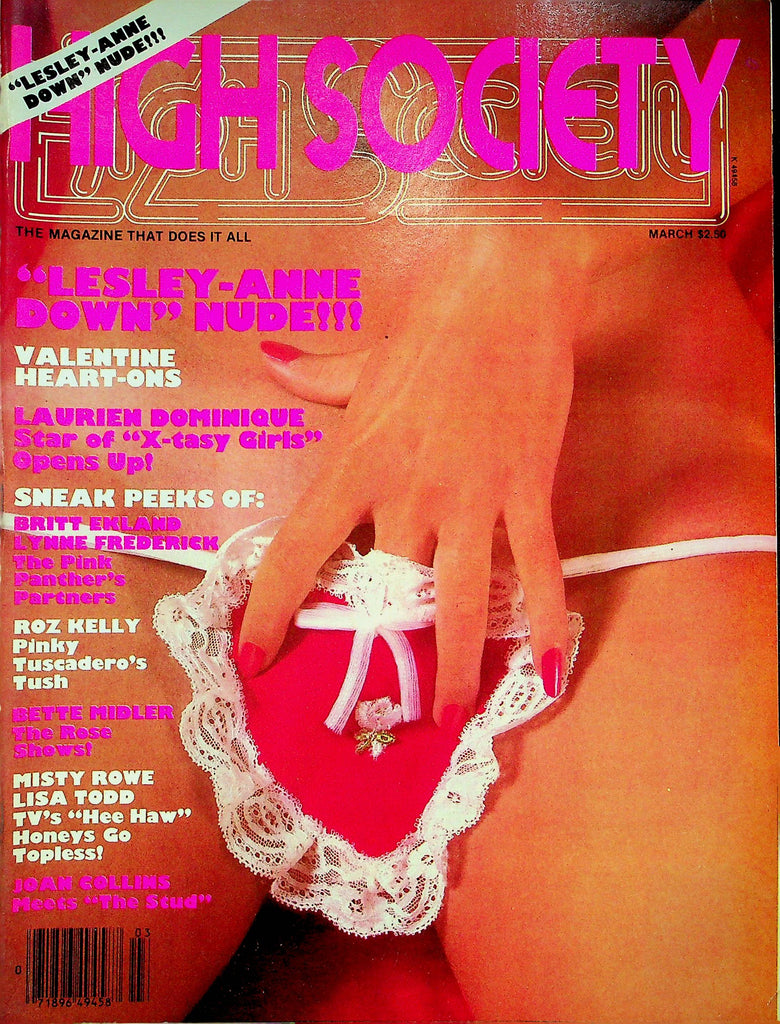 High Society Magazine Lesley Anne Down & Lauren Dominique March 1980 0624122RP