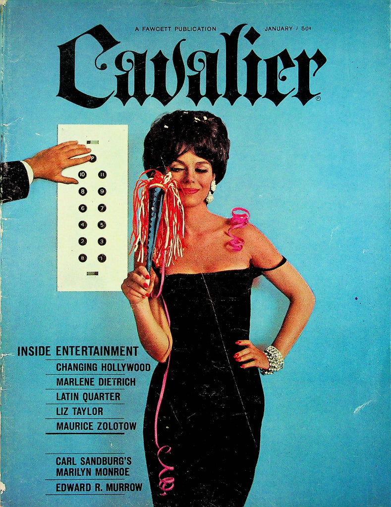 Cavalier Adult Magazine Marlene Dietrich & Liz Taylor January 1963 0629122RP